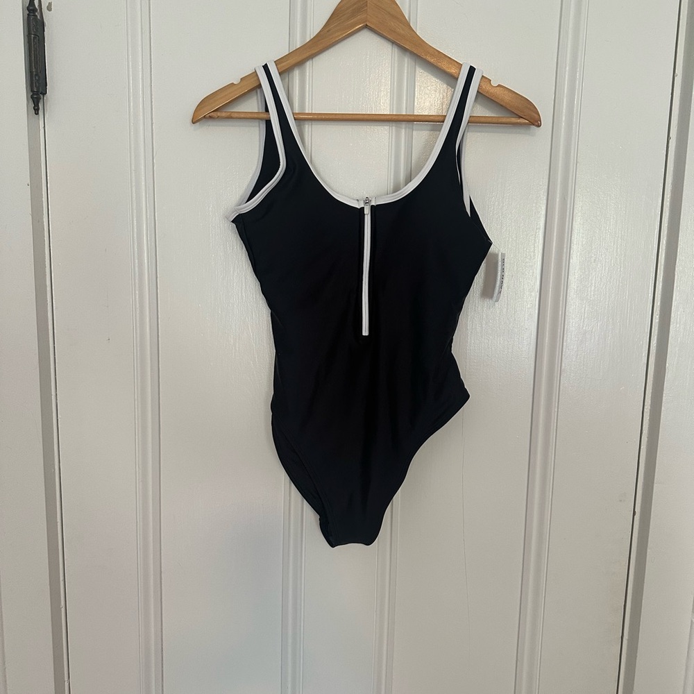 Black and White One-Piece Swimsuit